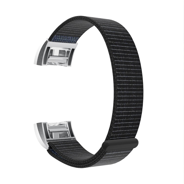 Nylon Velcro Closure Watch Band Replacement Part for Fitbit Charge 2 - Black-4