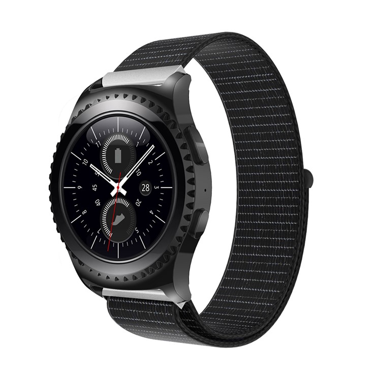 Nylon Velcro Closure Watch Band Replacement for Samsung Gear S2 - Black-3