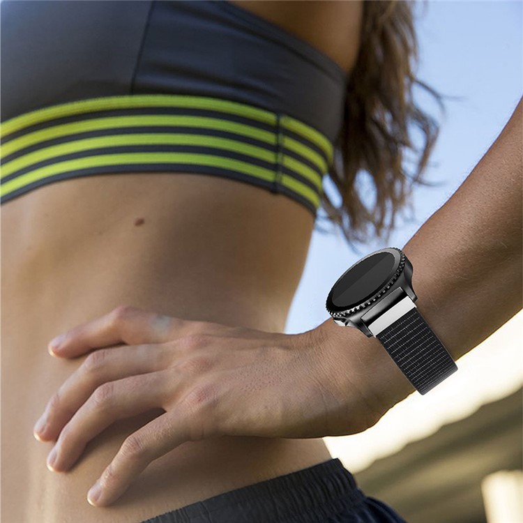 Nylon Velcro Closure Watch Band Replacement for Samsung Gear S2 - Black-5