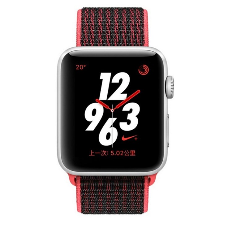 Adjustable Velcro Tape Nylon Sport Loop Watch Band Strap for Apple Watch Series 3/2/1 42mm - Red-2