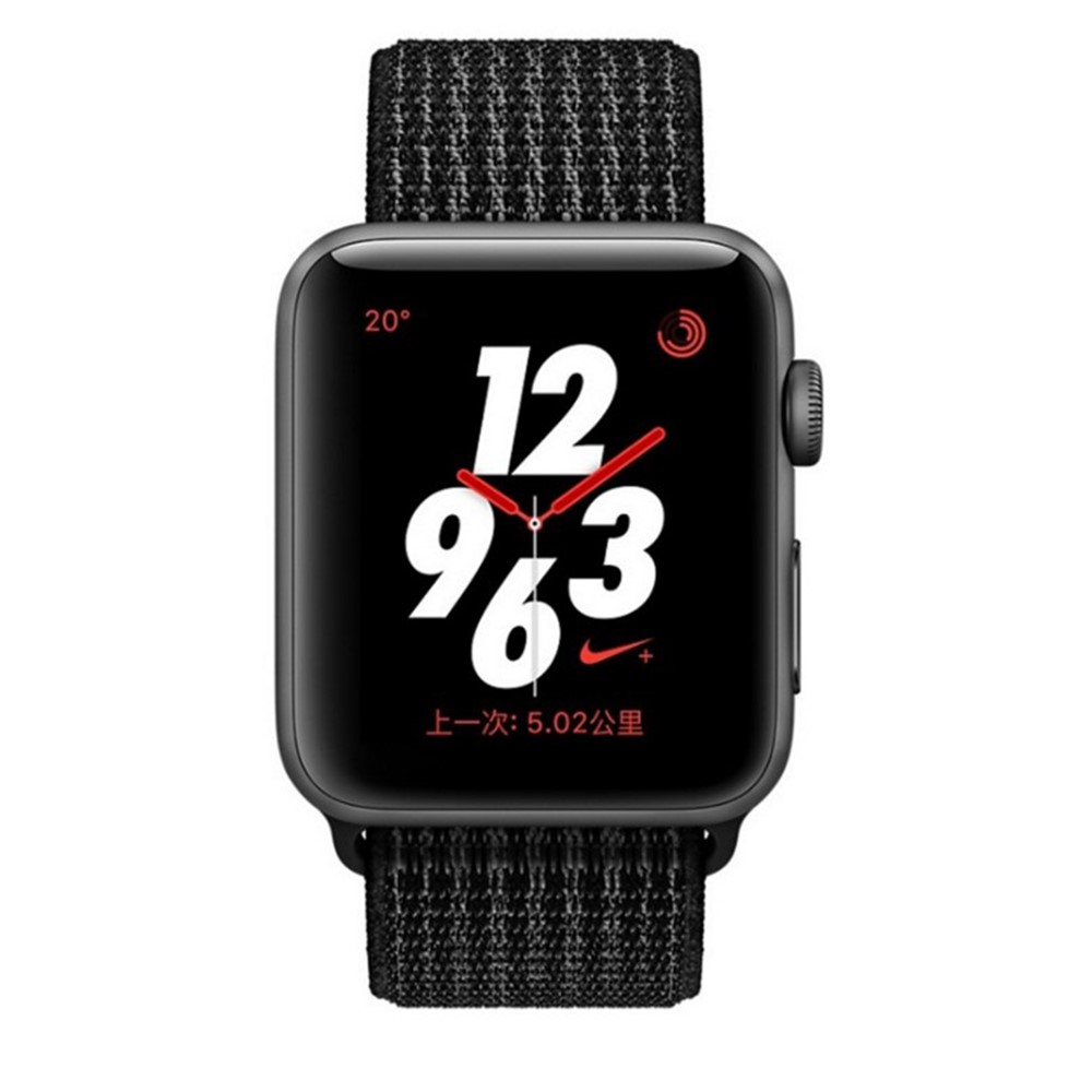 Sport Loop Nylon Watch Band Adjustable Velcro Tape Watch Strap for Apple Watch Series 4 40mm / Series 3/2/1 38mm - Black-2