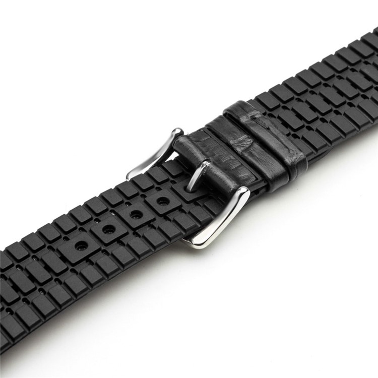 QIALINO Top-Schicht Rindsleder Echtes Lederarmband Ersatz Für Apple Watch-Serie 3/2/1 42mm - Schwarz-5
