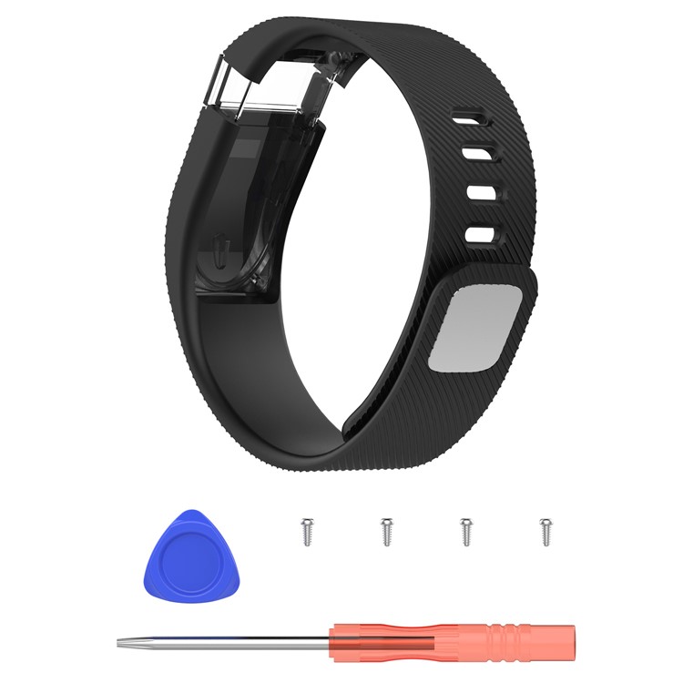 Soft Silicone Watch Strap for Fitbit Charge (Force) - Black-1