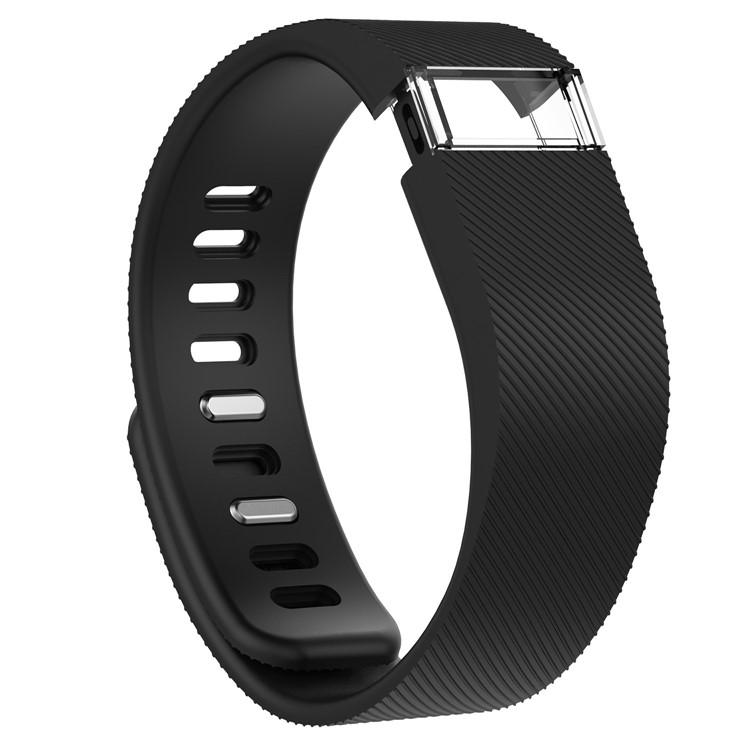 Soft Silicone Watch Strap for Fitbit Charge (Force) - Black-2