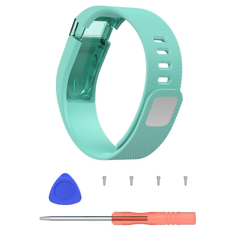 Soft Silicone Replacement Watch Strap for Fitbit Charge (Force) - Cyan-1