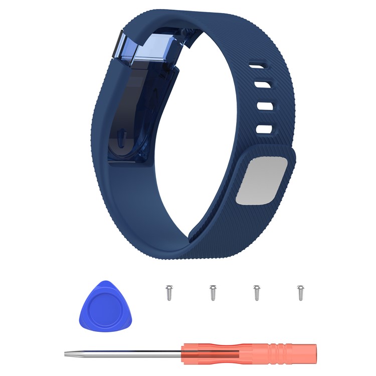 Soft Silicone Replacement Watch Band for Fitbit Charge (Force) - Dark Blue-1