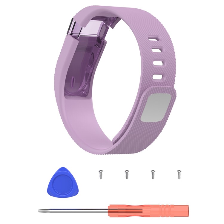 Soft Flexible Silicone Watch Strap for Fitbit Charge (Force) - Light Purple-1