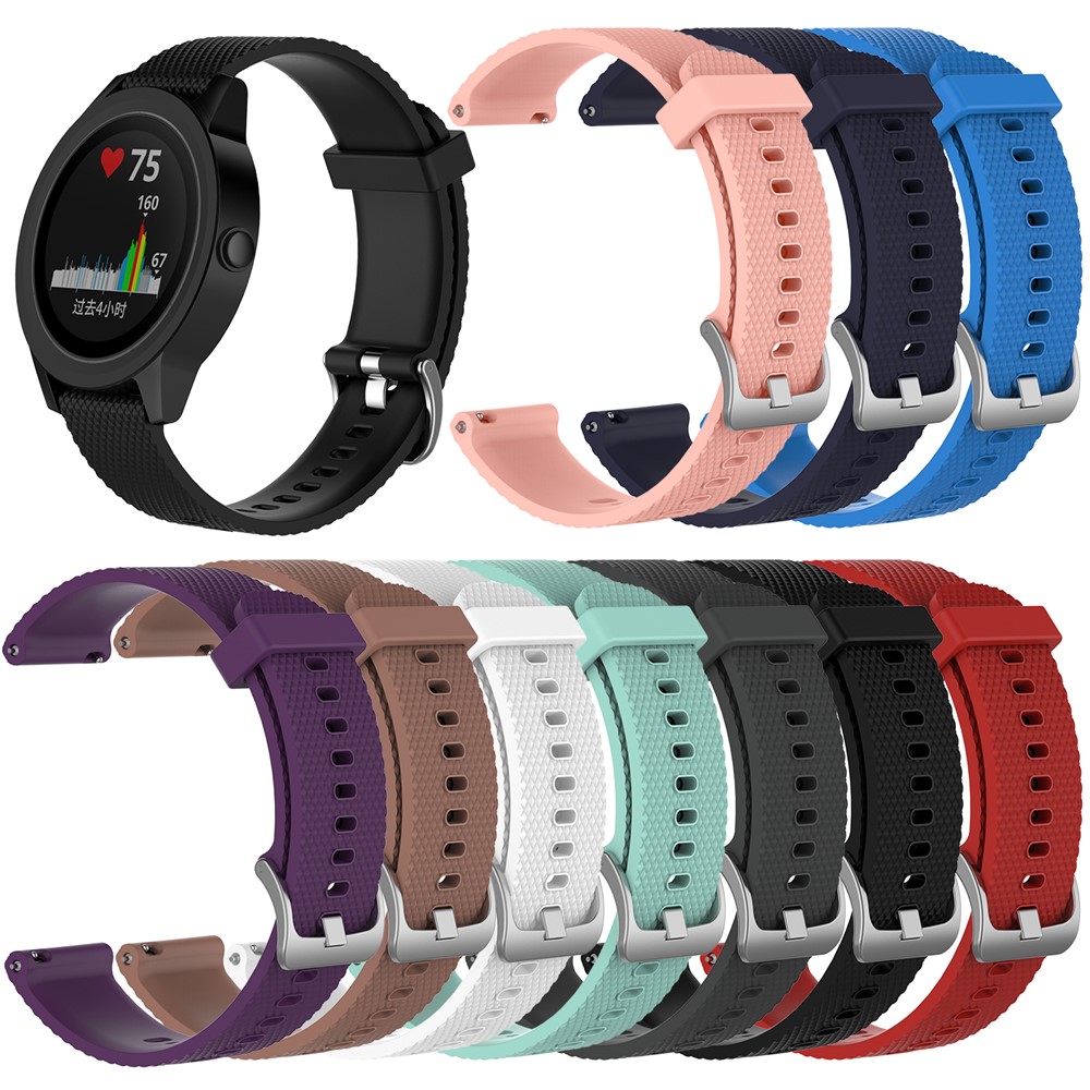 Adjustable Silicone Watch Band for Garmin Vivoactive 3 / Vivomove HR (9.1+10.7cm) - Red-4
