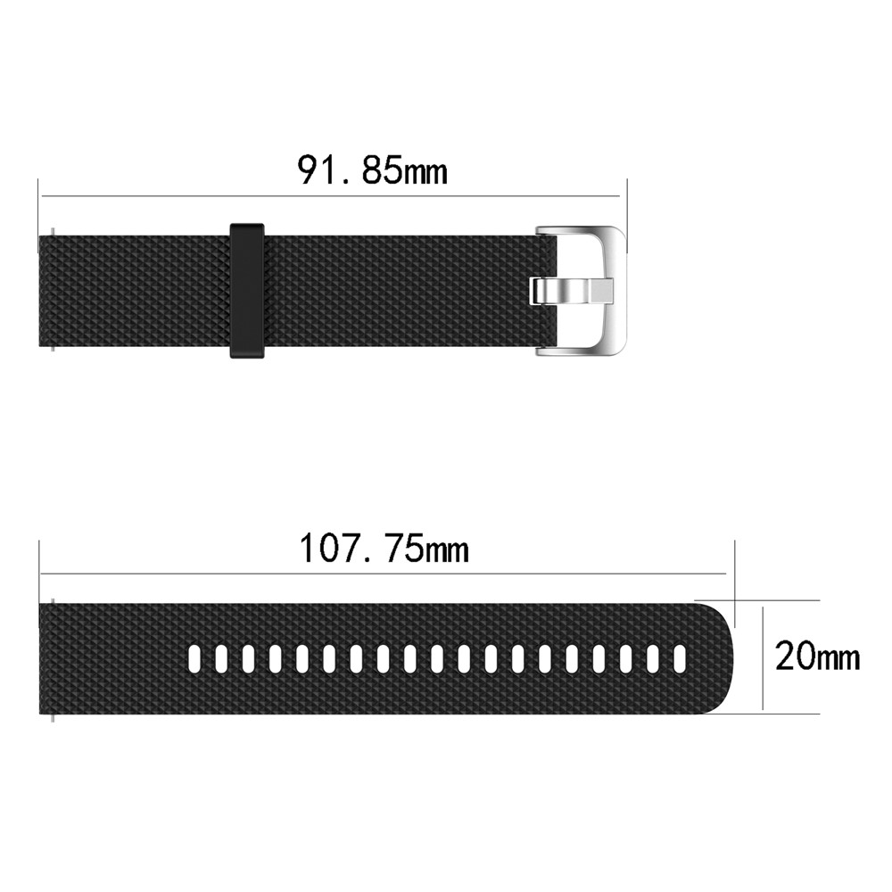 Soft Silicone Watch Strap for Garmin Vivoactive 3/ Vivomove HR (12.3+10.5cm) - Black-4