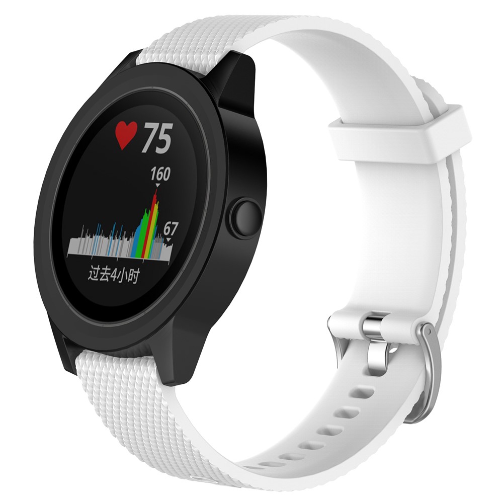 Soft Silicone Watch Band for Garmin Vivoactive 3/ Vivomove HR (12.3+10.5cm) - White-2
