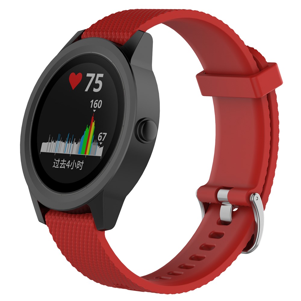 Flexible Silicone Watch Strap Replacement for Garmin Vivoactive 3/ Vivomove HR (12.3+10.5cm) - Red-2