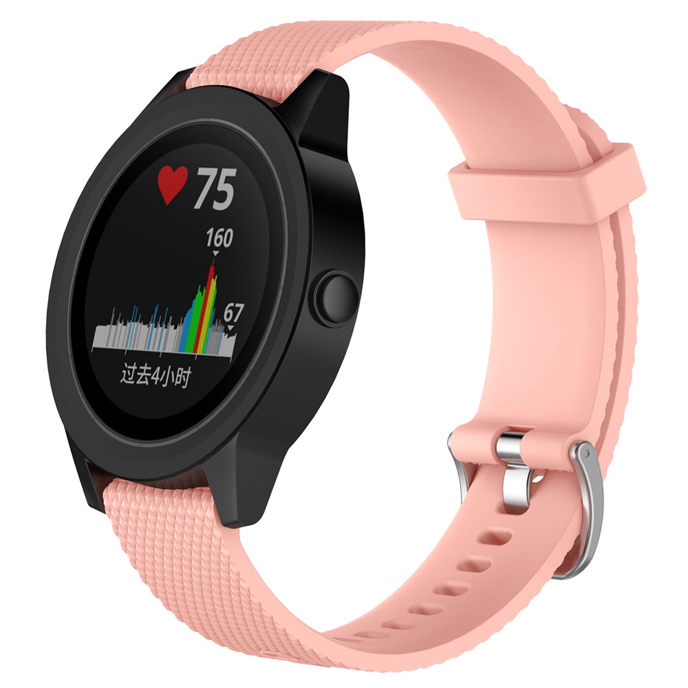 Adjustable Silicone Watch Band Replacement for Garmin Vivoactive 3/ Vivomove HR (12.3+10.5cm) - Pink-2