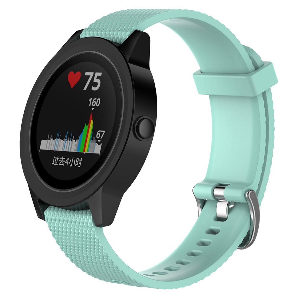 Comfortable Silicone Watch Band Wrist Strap for Garmin Vivoactive 3/ Vivomove HR (12.3+10.5cm) - Cyan-2