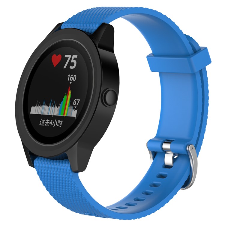Silicone Wrist Strap Replacement for Garmin Vivoactive 3/ Vivomove HR (12.3+10.5cm) - Baby Blue-2