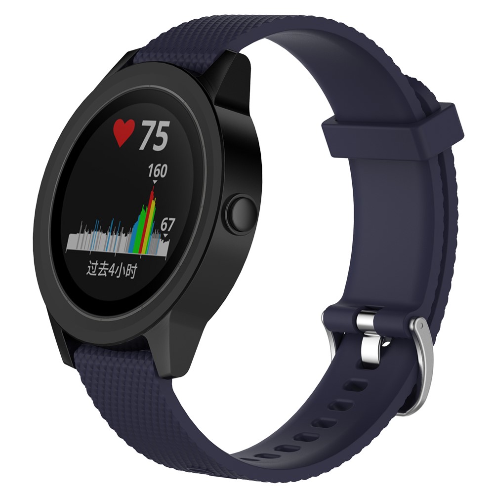 Silicone Watch Band Replacement for Garmin Vivoactive 3/ Vivomove HR (12.3+10.5cm) - Dark Blue-2