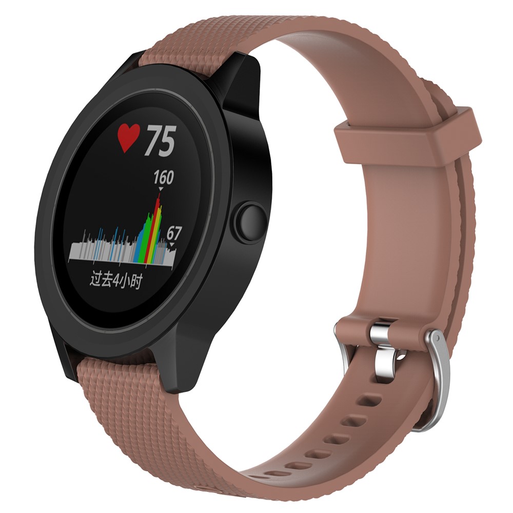 Soft Silicone Watch Sports Strap for Garmin Vivoactive 3/ Vivomove HR (12.3+10.5cm) - Brown-2