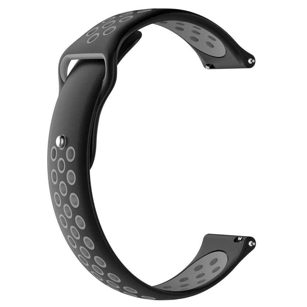 Two-tone Silicone Hollow Watchband Replacement for Huami Amazfit Watch 2/1 - Black / Grey-1