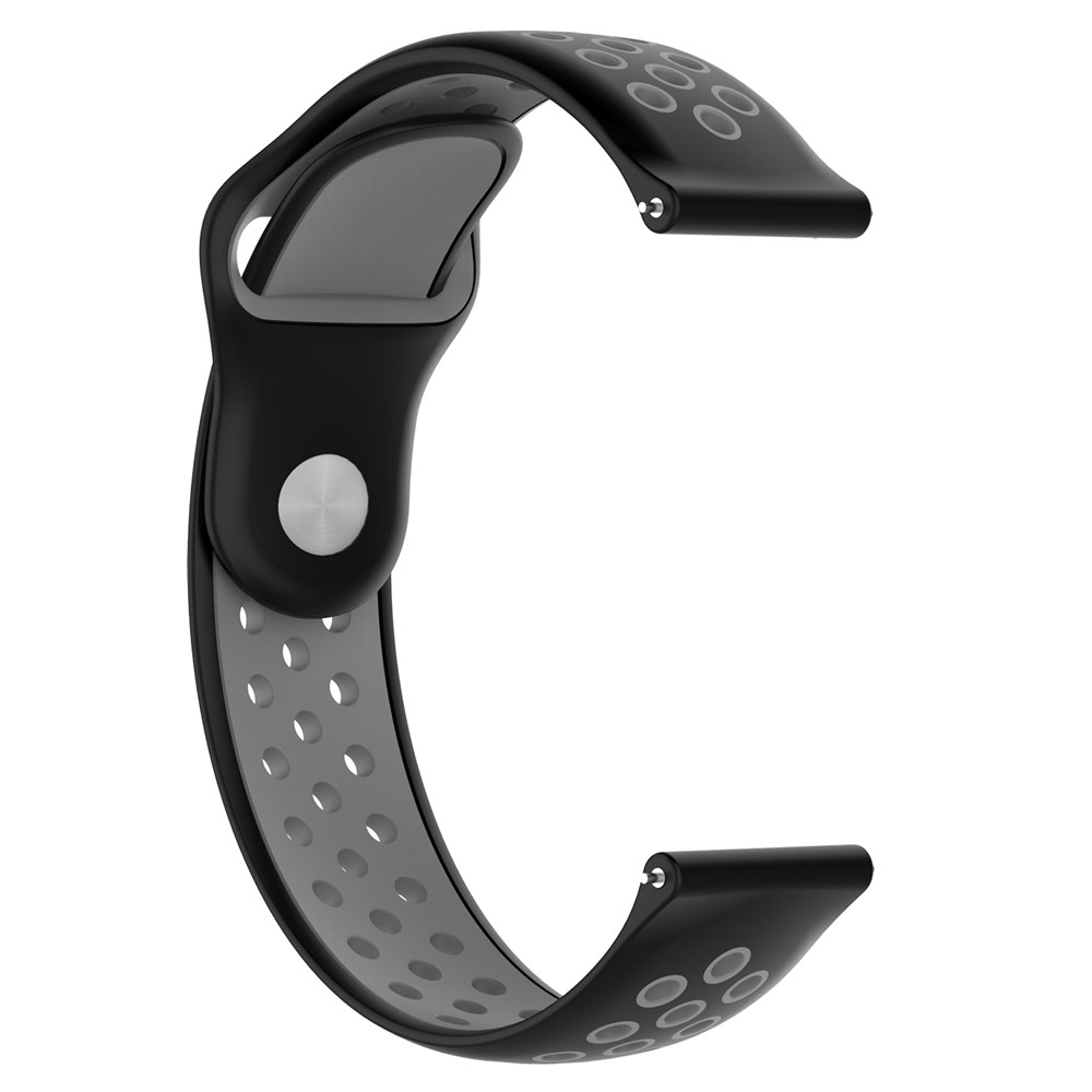 Two-tone Silicone Hollow Watchband Replacement for Huami Amazfit Watch 2/1 - Black / Grey-2