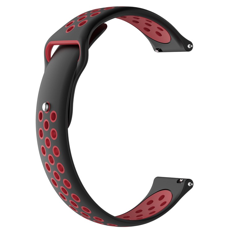 Two-tone Silicone Hollow Watch Band Strap for Huami Amazfit Watch 2/1 - Black / Red-1