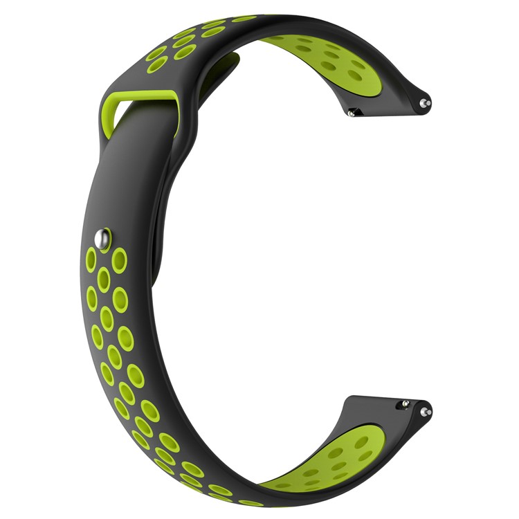 Two-tone Silicone Hollow Watch Bracelet Band for Huami Amazfit Watch 2/1 - Black / Green-1