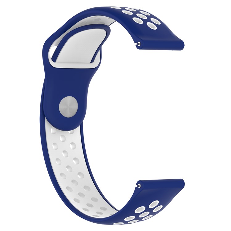 Two-tone Silicone Hollow Watch Wristband Strap for Huami Amazfit Watch 2/1 - Blue / White-1