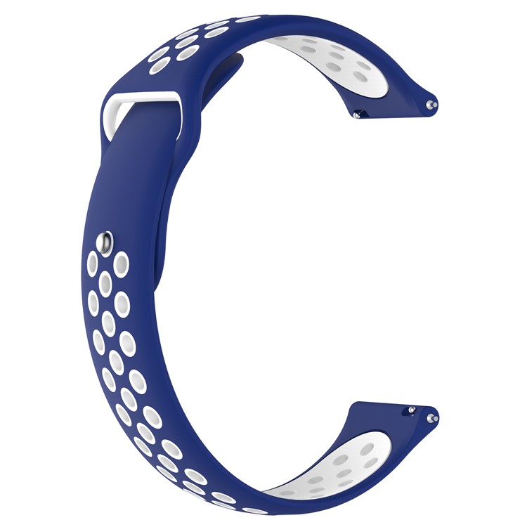 Two-tone Silicone Hollow Watch Wristband Strap for Huami Amazfit Watch 2/1 - Blue / White-2