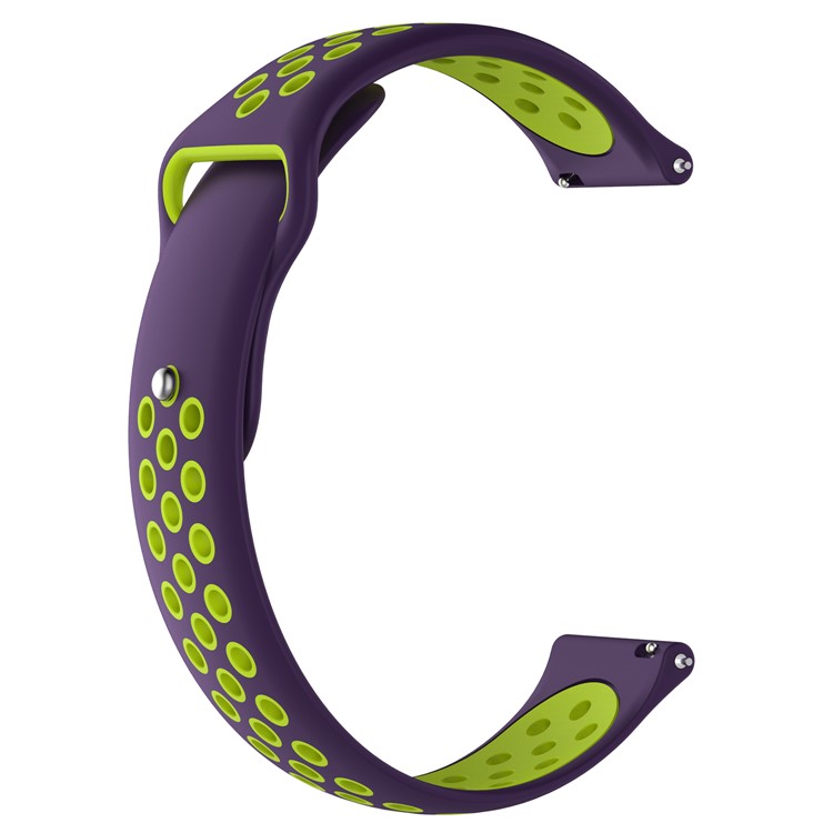 Whristband Hollow a Due Toni 22mm Silicone Hollow Per Huami Amazfit Watch 2/1 - Viola / Verde-2