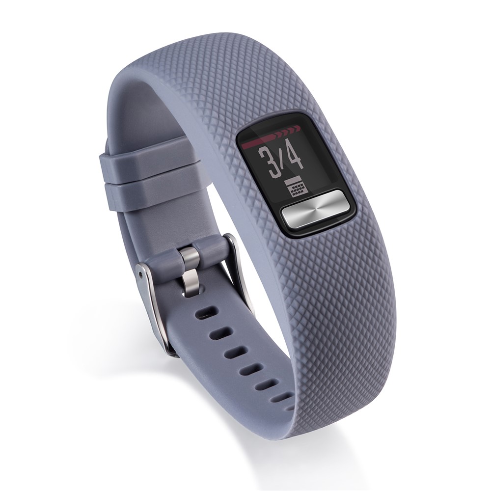 Lozenge Texture TPE+TPU Silicone Watch Strap for Garmin VivoFit 4 - Grey-1