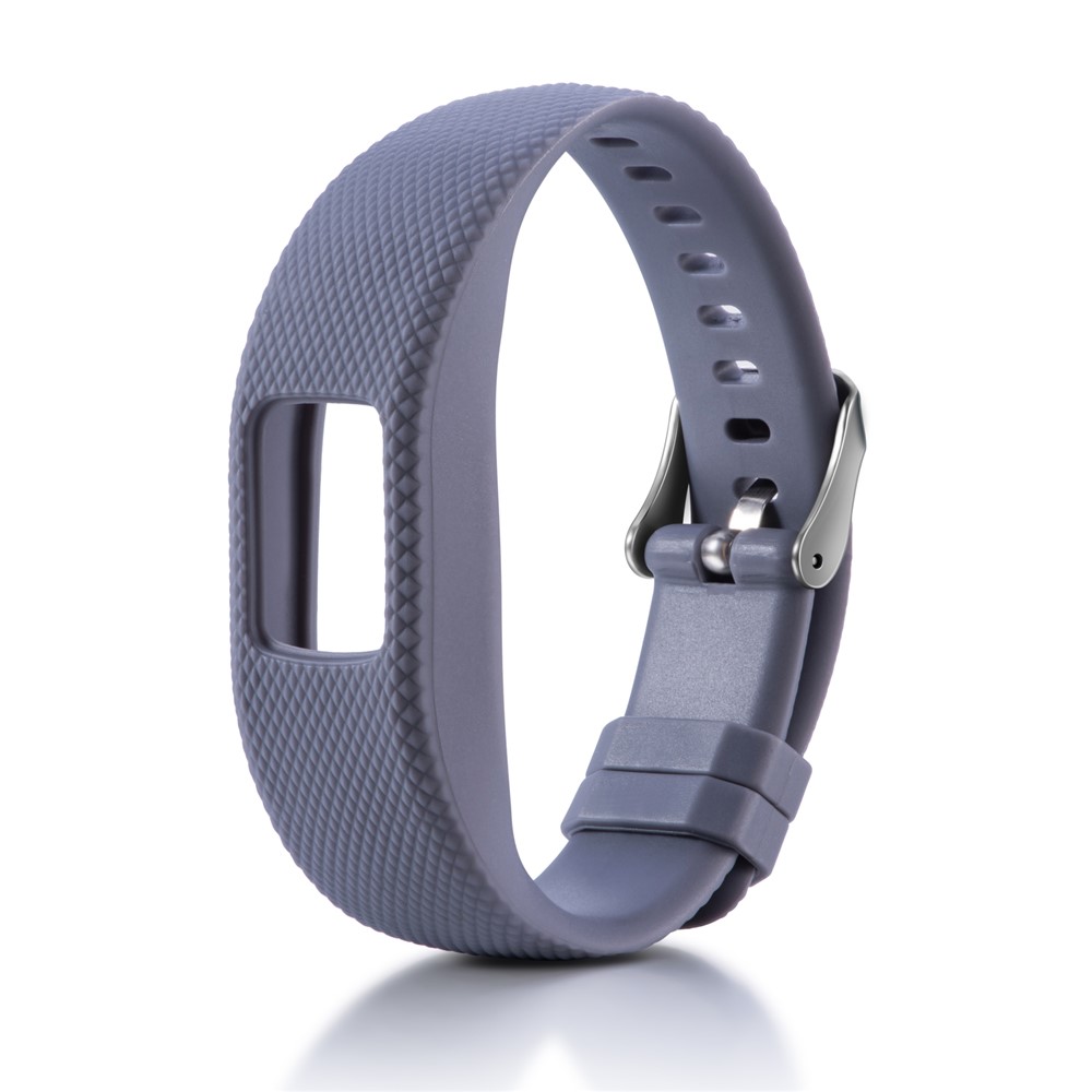 Lozenge Texture TPE+TPU Silicone Watch Strap for Garmin VivoFit 4 - Grey-2