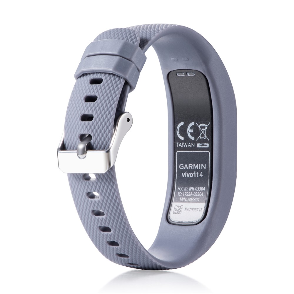 Lozenge Texture TPE+TPU Silicone Watch Strap for Garmin VivoFit 4 - Grey-3