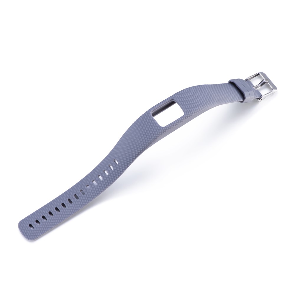 Lozenge Texture TPE+TPU Silicone Watch Strap for Garmin VivoFit 4 - Grey-5