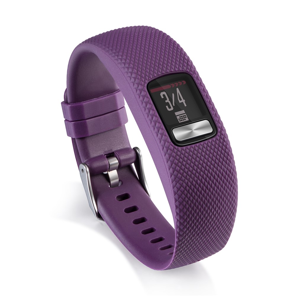 Lozenge Texture TPE+TPU Silicone Watch Strap for Garmin VivoFit 4 - Purple-1