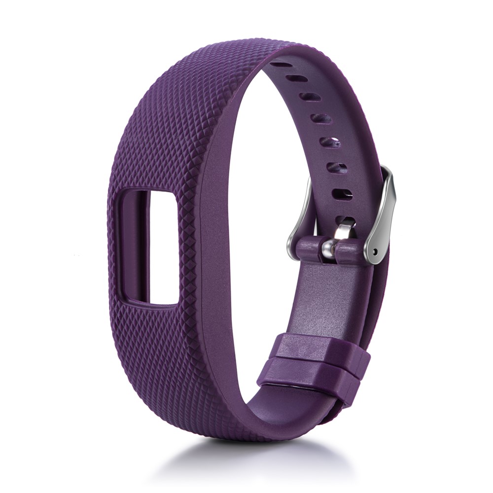 Lozenge Texture TPE+TPU Silicone Watch Strap for Garmin VivoFit 4 - Purple-2