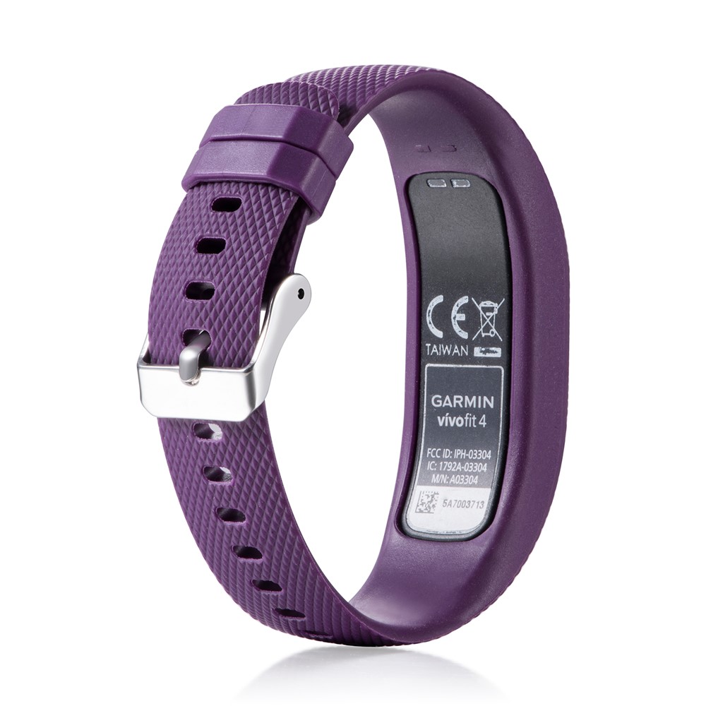 Lozenge Texture TPE+TPU Silicone Watch Strap for Garmin VivoFit 4 - Purple-3