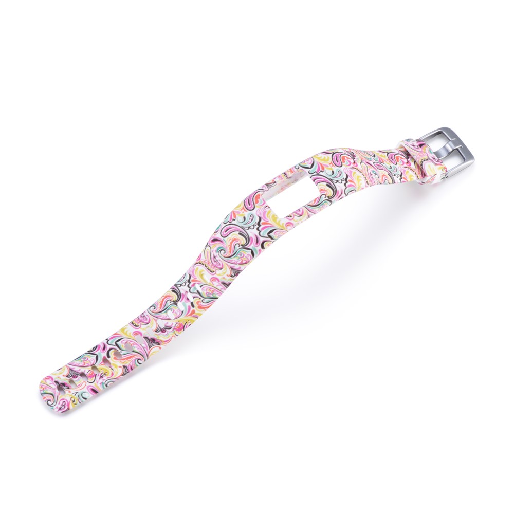 Patterned Soft Silicone Watch Strap Replace Party for Garmin VivoFit 4, Length: 210mm - Paisley Pattern-3