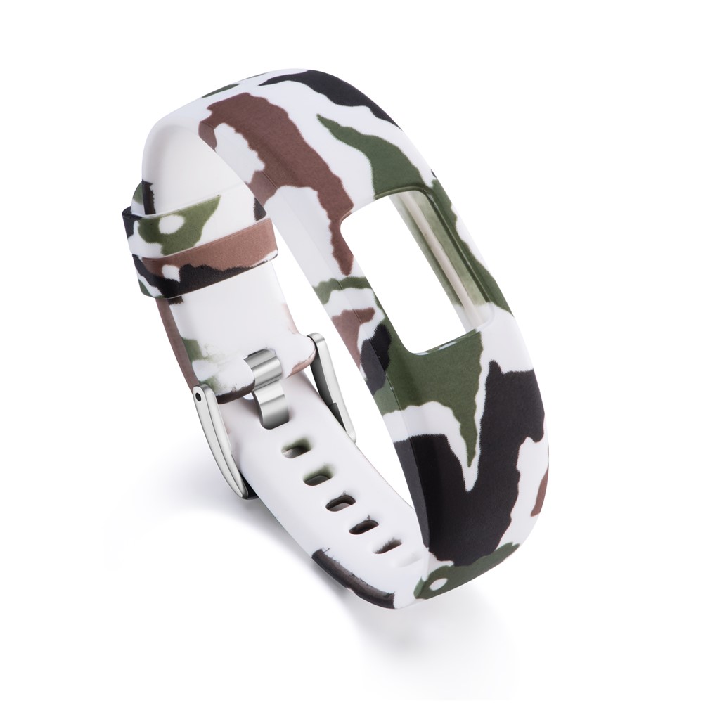 Patterned Soft Silicone Watch Band Strap Part Replacement for Garmin VivoFit 4, Length: 210mm - Camouflage Pattern-2