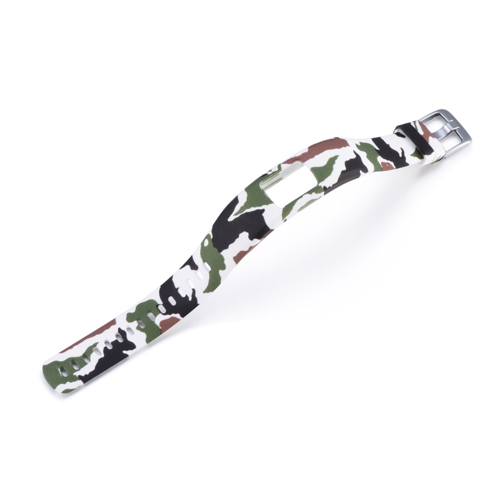 Patterned Soft Silicone Watch Band Strap Part Replacement for Garmin VivoFit 4, Length: 210mm - Camouflage Pattern-3