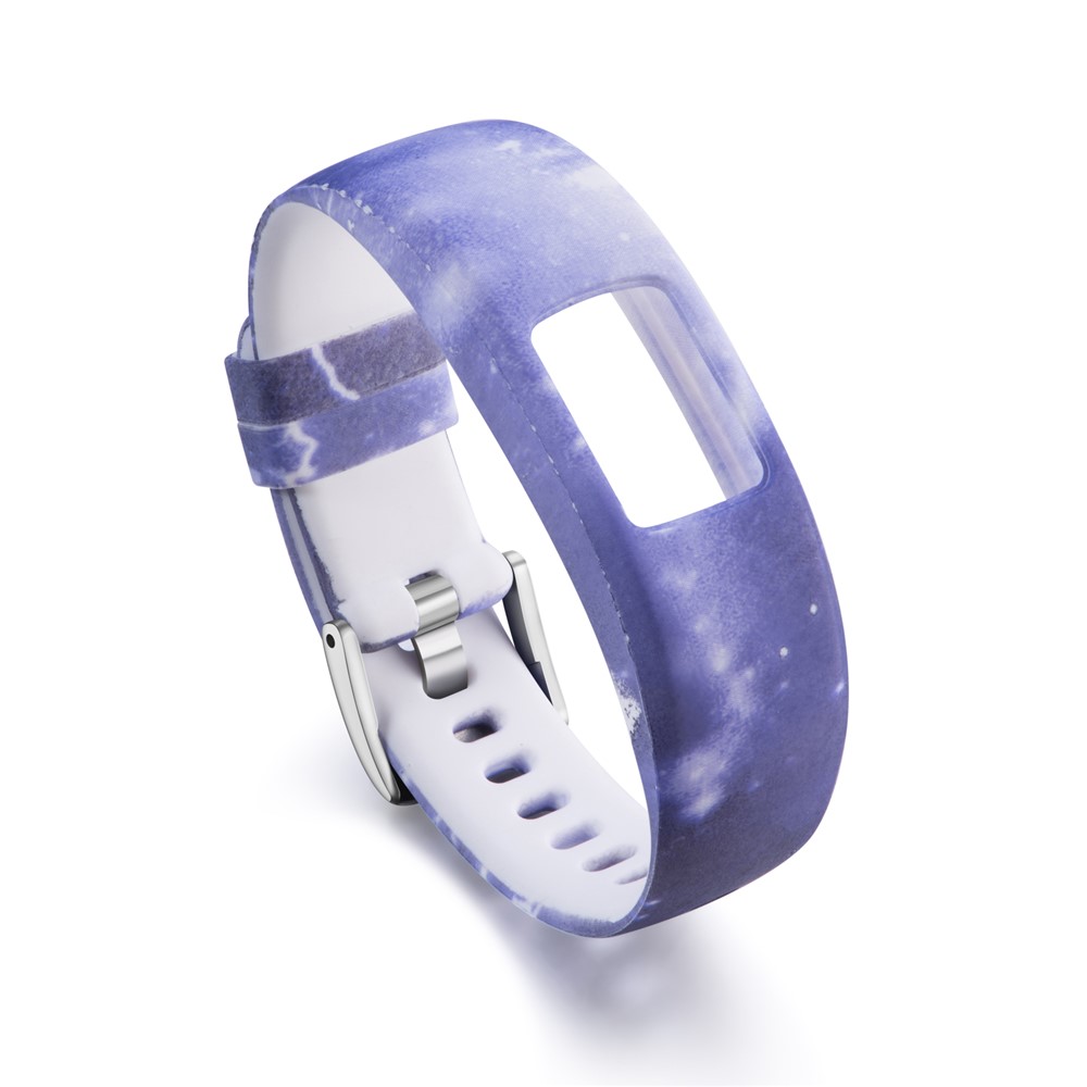 Patterned Soft Silicone Watch Band Part Replacement for Garmin VivoFit 4, Length: 210mm - Blue Starry Sky-2