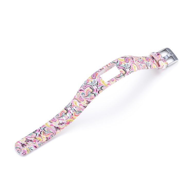 Patterned Soft Silicone Watch Strap for Garmin VivoFit 4, Length: 230mm - Paisley Pattern-3