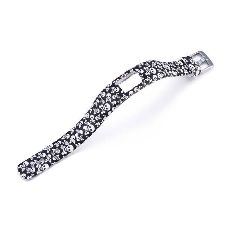 Patterned Soft Silicone Watch Band for Garmin VivoFit 4, Length: 230mm - Skulls Pattern-3