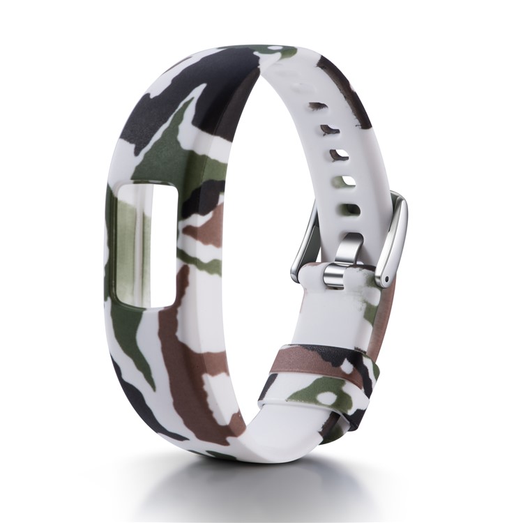 Patterned Soft Silicone Watch Strap Replacement for Garmin VivoFit 4, Length: 230mm - Camouflage Pattern-1
