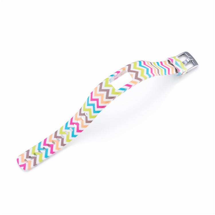Patterned Soft Silicone Watch Band Replacement for Garmin VivoFit 4, Length: 230mm - Colorized Wave Pattern-3