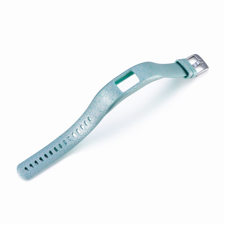 Patterned Soft Silicone Watch Band Strap for Garmin VivoFit 4, Length: 230mm - Cyan Auspicious Clouds Pattern-3