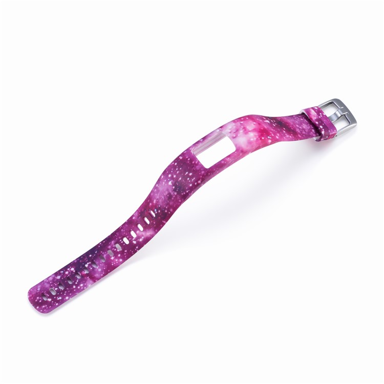 Patterned Soft Silicone Watch Strap Part Replacement for Garmin VivoFit 4, Length: 230mm - Red Starry Sky-3
