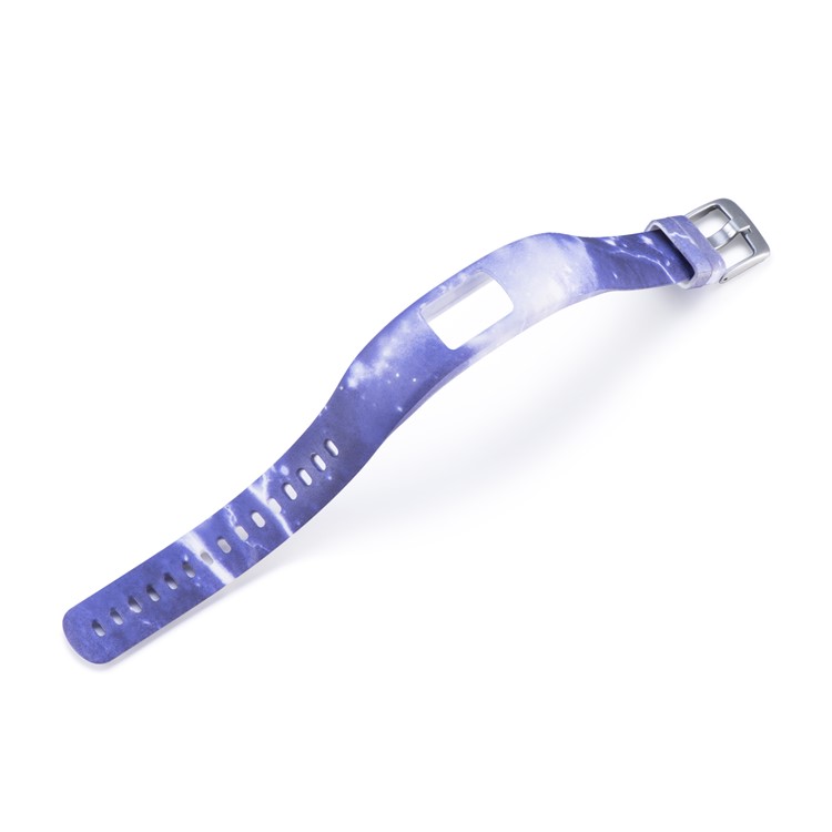 Patterned Soft Silicone Watch Band Part Replacement for Garmin VivoFit 4, Length: 230mm - Blue Starry Sky-3