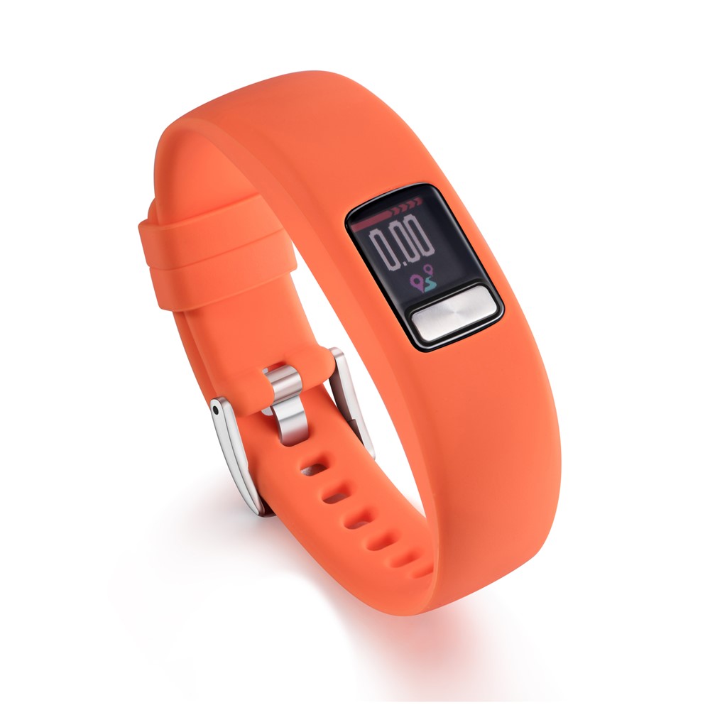 Bracciale a Fascia da Polso Regolabile in Silicone a Silicone Morbido Per Garmin Vivofit 4, Lunghezza: 23 cm - Arancia