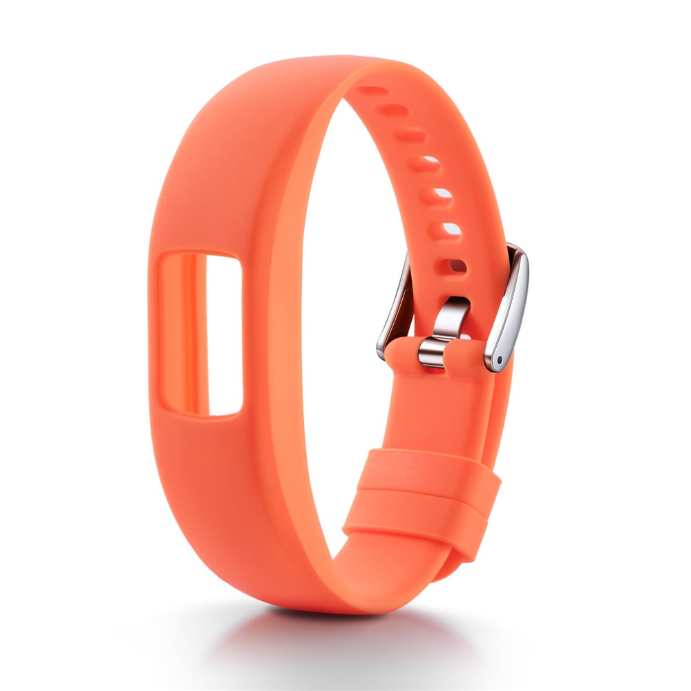 Bracciale a Fascia da Polso Regolabile in Silicone a Silicone Morbido Per Garmin Vivofit 4, Lunghezza: 23 cm - Arancia