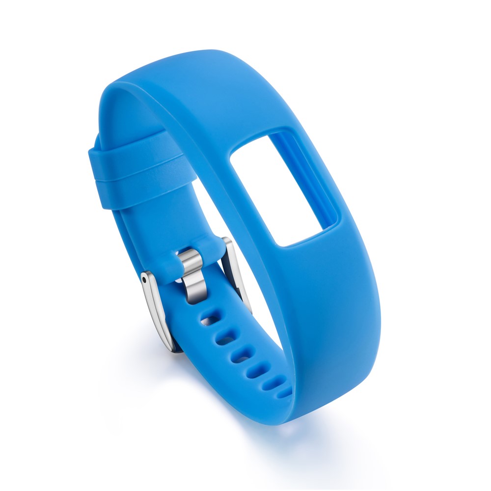 Adjustable Silicone Watch Strap for Garmin VivoFit 4, Length: 23cm - Baby Blue-1