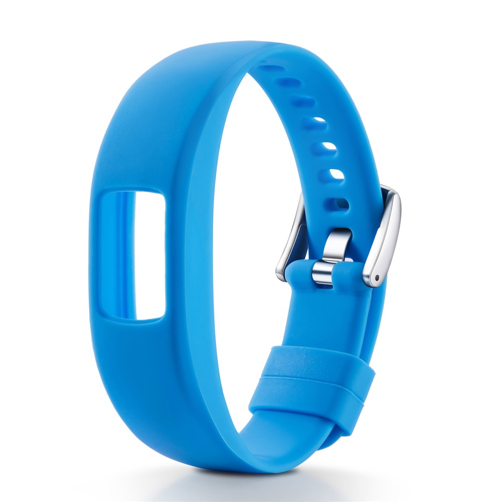 Adjustable Silicone Watch Strap for Garmin VivoFit 4, Length: 23cm - Baby Blue-2
