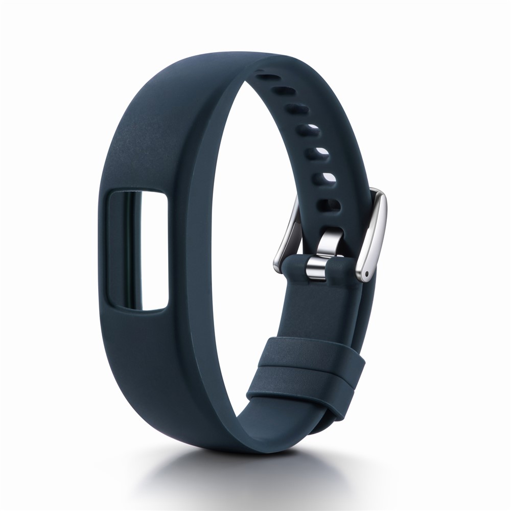 Adjustable Silicone Watch Strap Replacement for Garmin VivoFit 4, Length: 23cm - Dark Blue-2